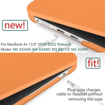 DONGKE Compatible with MacBook Air 13 inch Case M5 M4 M3 M2 2026 2025 2024-2022 A3449 A3240 A3113 A2681, Plastic Hard Shell & Keyboard Cover for MacBook Air 13.6 inch, Matte Cosmic Orange - color: Matte Cosmic Orange