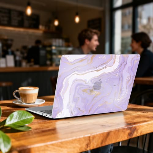 BELKA for MacBook Pro 13 inch Case M2 M1 2022 2021 2020-2016, Purple Marble | A2338 A2251 A2289 A2159 A1989 A1706 A1708, Plastic Hard Shell for MacBook Pro 13.3 inch Case&Keyboard Cover&Screen Protector - color: Purple Marble