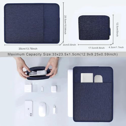 Hseok Laptop Case 13.3 14 inch Sleeve with Additional Case Compatible with MacBook Pro/Neo 14 inch M5/M4/M3/M2/M1 All Model of 13.3 Inch Mac Air/Pro, XPS 13 14 and More 13.3"-14" Notebooks,Blue - color: Blue