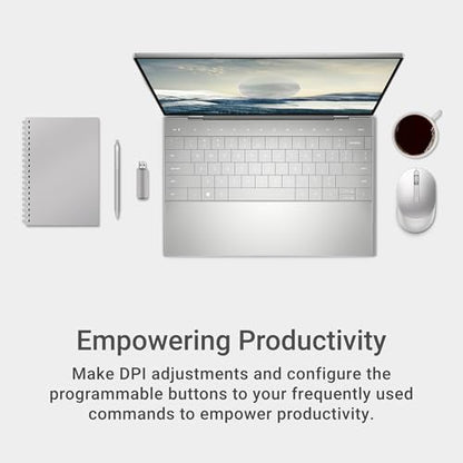 Dell Premier Wireless Mouse MS7421W, Rechargeable, Bluetooth | 2.4GHz, USB-C Charging, 3 Year Advanced Exchange, 7 Buttons, Platinum Silver - color: Platinum Silver