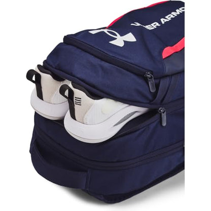 Under Armour Unisex-Adult Hustle 6.0 Backpack, (412) Midnight Navy/Midnight Navy/White, One Size Fits Most - color: (412) Midnight Navy / Midnight Navy / White, size: One Size
