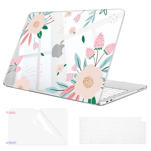 Fintie Case for MacBook Neo 13 Inch with Keyboard Skin & Screen Protector | 2026 A3404, Snap-On Design, Slim Fit, Hard Shell Cover, Crystal Camellia - color: Crystal Camellia