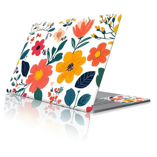 Reusable Universal Laptop Skin Sticker, Cut to Fit for 11.6–15.6 Inch Laptops, Waterproof Protective Film, No-Residue - Floral Garden - color: Floral Garden