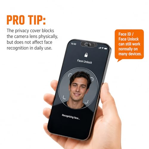 YUXIANLB Single Front Camera Cover, Camera Len Protect Privacy Covers Webcam Blocker Ultra-Thin Transparent Slide Protection Stickers for Laptop Computer Smartphone
