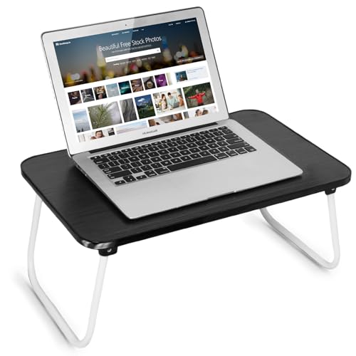 Lap Desks Laptop Tray for Bed or Couch, Breakfast Serving Tray | Portable Lightweight Mini Table with Folding Legs, Multi-Purpose Laptop Stand for Working, Reading and Writing,Black - color: Black