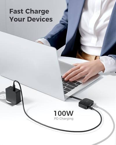 Cable Matters USB C to 2.5Gb Ethernet Adapter with 100W Charging, | 2.5 Gigabit Ethernet to USB C, Not for Android/Chromecast, Thunderbolt 4 Compatible, for MacBook Pro, XPS, Surface Pro