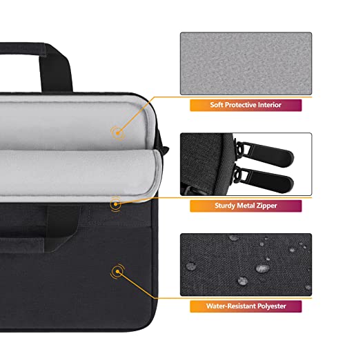 14-15 Inch Laptop Sleeve Case Shoulder Bag with Handle, Black | Compatible with for 14 Inch MacBook Pro/Max, 15 Inch MacBook, 14-15 Inch Laptop Computer, Laptop Carrying Bag Briefcase - color: Black, size: 14/15 Inch