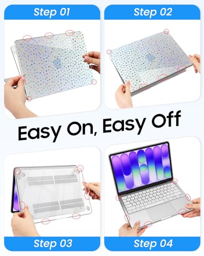 Fintie Case for MacBook Neo 13 Inch with Keyboard Skin & Screen Protector | 2026 A3404, Snap-On Design, Slim Fit, Hard Shell Cover, Laser Diamond - color: Laser Diamond