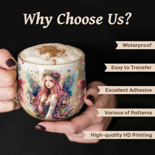 Elf UV DTF Cup Wraps, 10 Sheets Transfer Sticker | Waterproof UV DTF Stickers, Custom Vinyl Decals for 16oz Coffee Cups Tumblers Bottles Mugs, DIY Gifts & Crafts - style: Elf