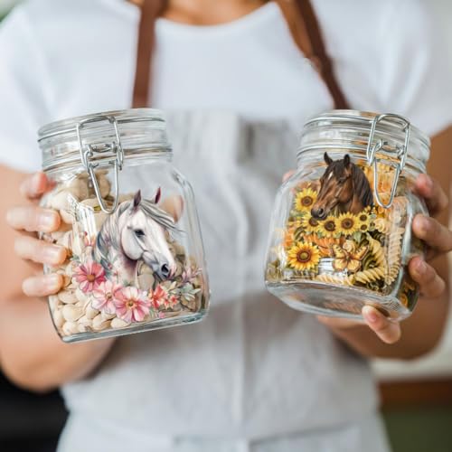 UV DTF Cup Wraps Transfer Stickers Horse and Flowers Pattern, 10 Sheets Waterproof Custom Vinyl Transfer Sticker 16oz Coffee Glass Cup Tumbler Bottle Mug Decals for Men Women | Waterproof UV DTF Stickers, Custom Vinyl Decals for 16oz Coffee Cups Tumblers