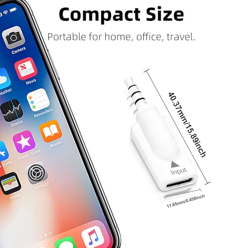 Poyiccot USB C to 3.5mm Jack Audio Adapter 1Pack, USB Type C Female to 3.5mm Male Audio Adapter, Type C to AUX Headphone Stereo HiFi DAC Jack for iPhone 15, MacBook, Car Headphone, White - style: 1 Pack Male to Female White