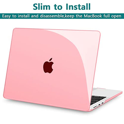 Teryeefi for M5 M4 M3 M2 MacBook Air 13.6 Inch Case 2022 2023 2024 2025 2026 Model: A3449 A3240 A2681 A3113, Hard Shell Cover with Keyboard Cover & USB 3.0 Adapter, Crystal Pink - color: Crystal Pink