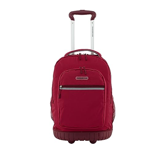 Travelers Club 20" Rolling Backpack with Laptop Compartment, Red - color: Red, size: 20 Inch