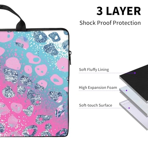 Laptop Bag,14 15 15.6 inch Laptop Case Sleeve,Computer Sleeve with Handle for Women Men,Carrying Case for MacBook,Dell,Lenovo,Notebook Computer,Pink Blue Glitter - color: Pink Blue Glitter