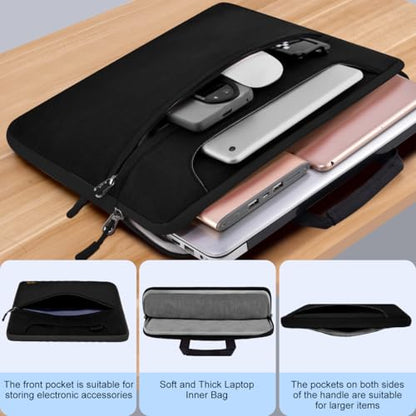 Laptop Case 15 inch Shoulder Bag Compatible with MacBook Air 15 M4 A3241 M3 A3114 M2 A2941 2025 2024 2023, XPS 15, HP Dell ASUS Lenovo and Most 15 inch Notebooks,Black - color: Black, size: 15"