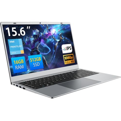 15.6" FHD Laptop, Pentium 6500Y, 16GB RAM 512GB SSD PC Computer | Anti-Glare Screen | Privacy Shutter Webcam | HDMI USB 3.2 WiFi 5 BT5.0 | MicroSD Storage Expansion | For Office Home Study
