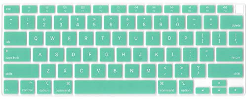 Se7enline Compatible with MacBook Air Keyboard Cover 13 inch 2018/2019/2020/2021/2022/2023/2024 for MacBook Air 13-Inch Touch ID with Retina Display M1 A2337/A2179 US Layout, Clover/Aqua Green - color: Clover/Aqua Green
