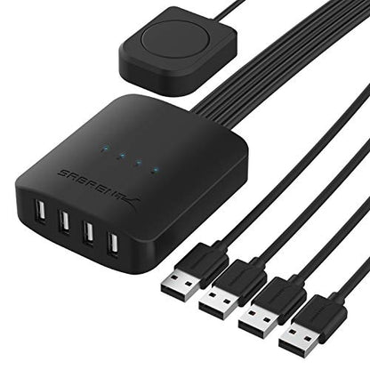 SABRENT USB 2.0 Sharing Switch up to 4 Computers and Peripherals LED Device Indicators (USB-USS4) - size: 4-Port Switch