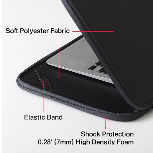 Laptop Sleeve 17.3 Inch Foldable Slim Case Lightweight Bag Notebook Computer Carrying Flip Cover (Black) - color: Black, size: 17.3 Inch