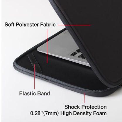 Laptop Sleeve 16 Inch Foldable Slim Case Lightweight Bag Notebook Computer Carrying Flip Cover (Black) - color: Black, size: 16 Inch