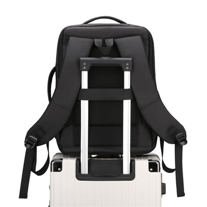 Expandable Business Laptop Backpack with USB Charging Port, Water Resistant Travel Work Bag for Men Women Fits 15.6 Inch Laptop (1) - color: 1