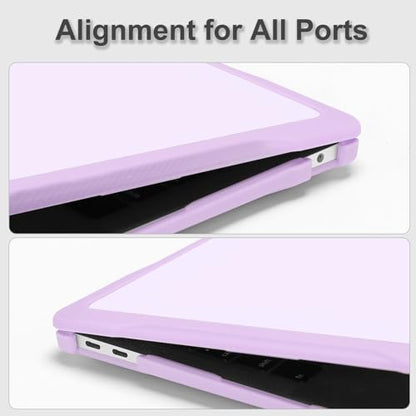 MOSISO Compatible with MacBook Air 13 inch Case M1 2018-2021, Purple | Reduces-Fingerprints with Soft TPU Bumper Shell&Keyboard Cover for MacBook Air 13.3 M1, 2021 2020 2019 2018 A2337 A2179 A1932 - color: Purple