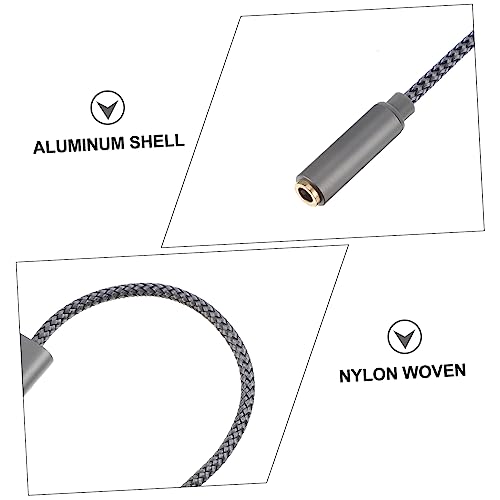 Vaguelly 2-Pack 3.5mm Headset Splitter Cable for Laptop and Mobile Dual Function Microphone and Audio Adaptor for Headphones Compatible TRRS Devices Grey