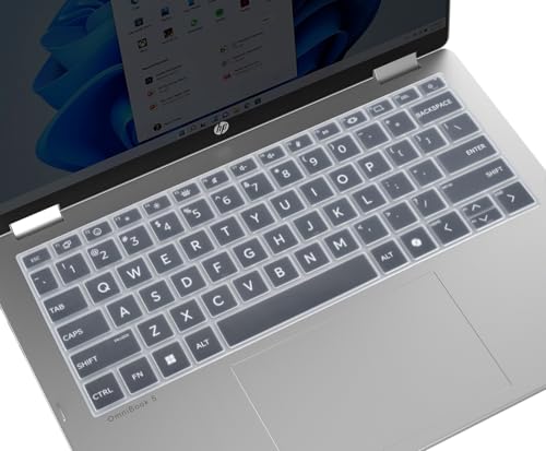 Keyboard Cover Skin for 14" HP OmniBook 5 Flip 14-fp0000 14-fp0057nr / OmniBook 5 AI PC 14-he0099nr 14-he0017nr / OmniBook Laptop 14-fe1048nr(Not for OmniBook X Flip 14-fm 14-fk 16-ar)-Clear - color: Clear