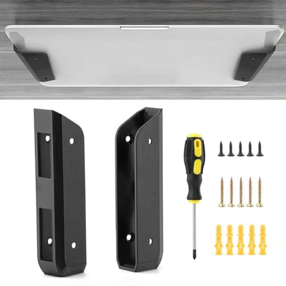 Wall & Under Desk Laptop Mount Holder with Adhesive Screws,1.02"/ 26 mm Thick, Universal for Laptop, Mac mini, MacBook, Keyboard with Anti-Scratch Pads