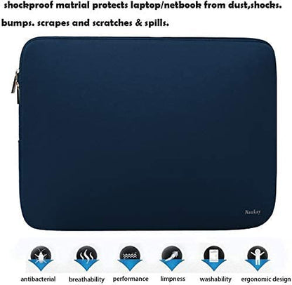 14 Inch Laptop Case, Resistant Neoprene Laptop Cover/Notebook Computer Pocket Case/Tablet Briefcase Carrying Bag for 14 inch HP, Lenovo, Asus Notebook, Ultrabook, Dark Blue - color: Dark Blue, size: 14 inch