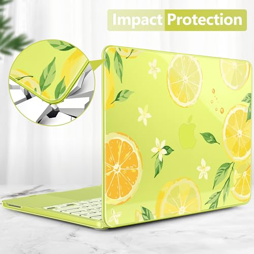 Batianda Case for MacBook Neo 13 Inch 2026 Model A3404, Lemon Zest | 4-in-1 Laptop Accessories Bundle with Lemon Fruit Art, Ultra Slim Hard Shell for Students, Girls and Fresh Summer Style - color: Lemon Zest