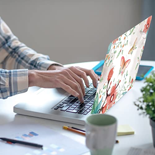 Laptop Skin Sticker,13.3 14 15 15.4 15.6 inch Laptop Skins,Universal Vinyl Decal,Dustproof Scratch Resistant Reusable Cover Protector with Free 2 Wrist Pads (Butterfly 2) - color: Butterfly 2