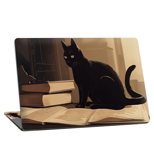 Universal Laptop Skin Sticker with 2 Wrist Pad Skins, Waterproof Scratch Resistant Vinyl Laptop Cover Decal, Cut to Fit for 11–15.6 Inch MacBook HP Dell Lenovo, Cute Cat - color: Cute Cat