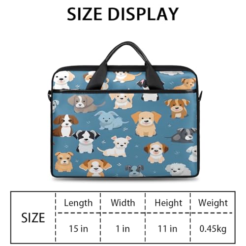Laptop Shoulder Bag for Women Men, Waterproof Computer Case Messenger Bag Briefcase for Business Office Travel - color: Funny Dog