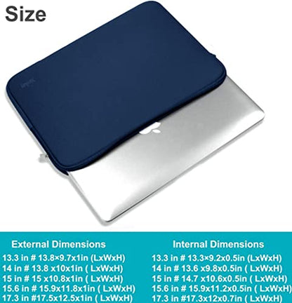 Laptop Sleeve 17 inch, Resistant Neoprene Laptop Sleeve/Notebook Computer Pocket Case/Tablet Briefcase Carrying Bag Compatible for Asus/Dell/Fujitsu/HP/Sony/Acer - (Dark Blue) - color: Dark Blue, size: 17.3 inch
