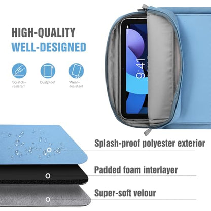 TiMOVO 9-11" Tablet Sleeve Bag Carrying Case with Strap, Dusty Blue | Fits iPad A16 11", Pad Air 11/5th & 4th 10.9", 10th Gen/10.2", Galaxy Tab A11 Plus, Multi-Pocket, Handle, Padded Protection - color: Dusty Blue, size: 9-11