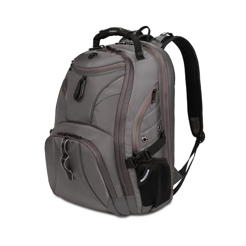 SWISSGEAR 1900 ScanSmart Laptop Backpack, Fits Most 17-Inch Laptops, TSA-Friendly Lay-Flat Design, RFID Protection, and Tablet Pocket, Black, 31L, 18.5-Inch - color: Sting Grey Ballistic