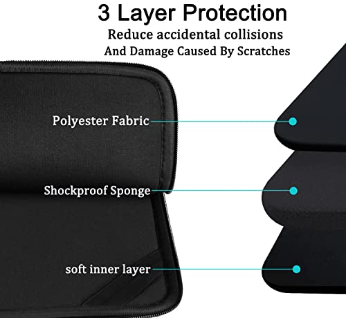 Laptop Case Sleeve 15.6 inch, Shockproof Protective Computer Carrying Cover | Laptop Sleeve with Front Pocket, Durable Briefcase Handbags Computer Bag for 15.6 inch HP, Dell, Acer, Asus, Notebook - color: Black, size: 15.6 inch