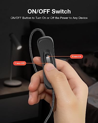 ANDTOBO USB Switch Extension Cable, (Upgraded Data + Power) USB Extension Cord with On/Off Power Switch Cable for LED Strips, iOS System, etc- 3.3 FT - size: 100 centimeters