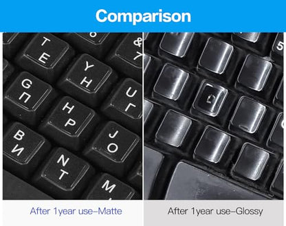 (2PCS) Ukrainian Keyboard Stickers, Ukraine Keyboard Letters Replacement Sticker with White Letter/Black Background, Cyrillic Russian Belarus Keyboard Stickers for Computer Laptop Notebook Desktop - color: Ukrainian