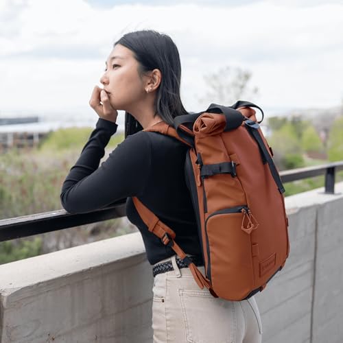 WANDRD PRVKE Rolltop 15L V4 Photography Bundle – Compact Travel Camera Backpack with Essential Camera Cube and Laptop Sleeve - color: Sedona Orange, size: 15L (Photography Bundle), style: Rolltop