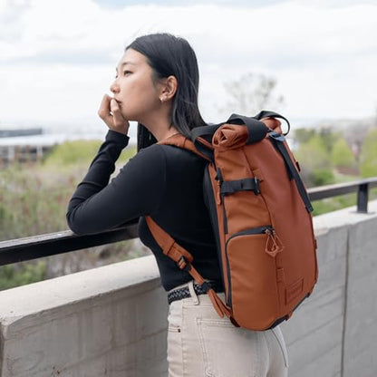 WANDRD PRVKE Rolltop 15L V4 Photography Bundle – Compact Travel Camera Backpack with Essential Camera Cube and Laptop Sleeve - color: Sedona Orange, size: 15L (Photography Bundle), style: Rolltop