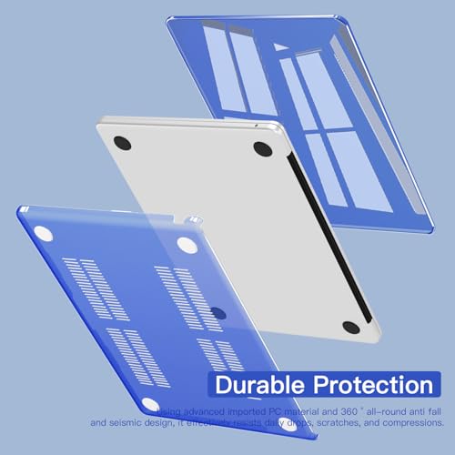 CISSOOK Compatible with MacBook Air 13 inch Case M2 M3 M4 M5 | A3449 A3240 A3113 A2681, 5in1 Set Hard Shell Case Keyboard Cover for MacBook Air 13.6 inch 2022 - 2026, Crystal Blue - color: Air13.6inch-Crystal Blue