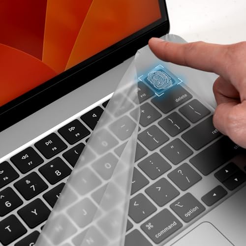 GOS Keyboard Cap Pro for MacBook Air 15.3" M2/M3/M4 [2 Pack] – Patented 0.03mm Full-Cover Film with Touch ID Support Without Punch Hole – Ultra-Thin, No Glue, Clear, Easy-Clean Upper Case Protector - size: MacBook Air 15.3 Inch M2/M3/M4