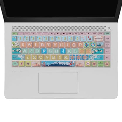 Keyboard Cover for HP 14" Laptop/HP Pavilion x360 14M-BA/CD 14M-DH 14-BF 14-cm 14-CF 14-DF 14-dk 14-DS 14-dq 14-FQ Series, 14-dq0020nr/dq0030nr, 14-fq1025nr/fq0033dx, Sakura - color: Sakura