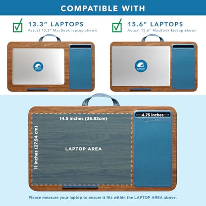 LAPGEAR Home Office Lap Desk – Espresso Blue, Fits 15.6” Laptops - color: Espresso Blue, size: Home Office W/Device Ledge
