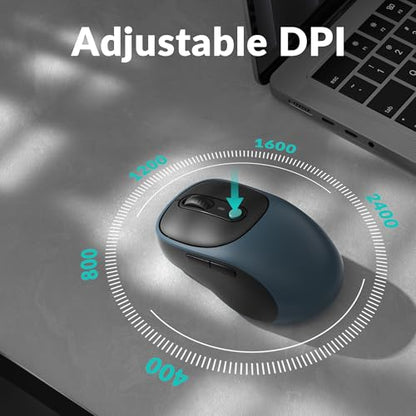 Keychron BM24 Portable Wireless Mouse, 2400 DPI Quiet Clicks, 2.4 GHz/Bluetooth 5.2/Wired with Programmable Buttons, Long Battery Life for Laptop PC/Mac/Windows - Space Gray - color: Space Gray