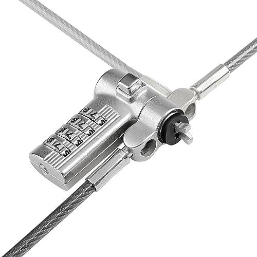 StarTech Universal Laptop Lock, 6.6ft, TAA, Cut-Resistant Cable (2m) | Security Cable For Notebooks Compatible With Noble Wedge/Nano/K-Slot, Keyless Combination Locking Cable - size: Adjustable, style: Resettable Combination