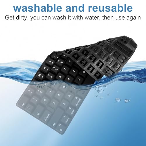 MOSISO Silicone Raised Keyboard Cover for Long Nails, Keyboard Cover with Cleaning Brush, Compatible with MacBook Air 15 M3 A3114 M2 A2941/Air 13.6/Pro 14/16 M4 M3 M2 M1, Black