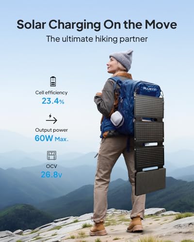 BLUETTI Solar Backpack Power Station Handsfree 1 with 60W Solar Panel Included, 268.8Wh 300W LiFePO4 Solar Generator with a 42L Backpack, All in One Solar Power System for Hiking, Photography, Travel - style: BLUETTI Handsfree 1+60W Solar Panel